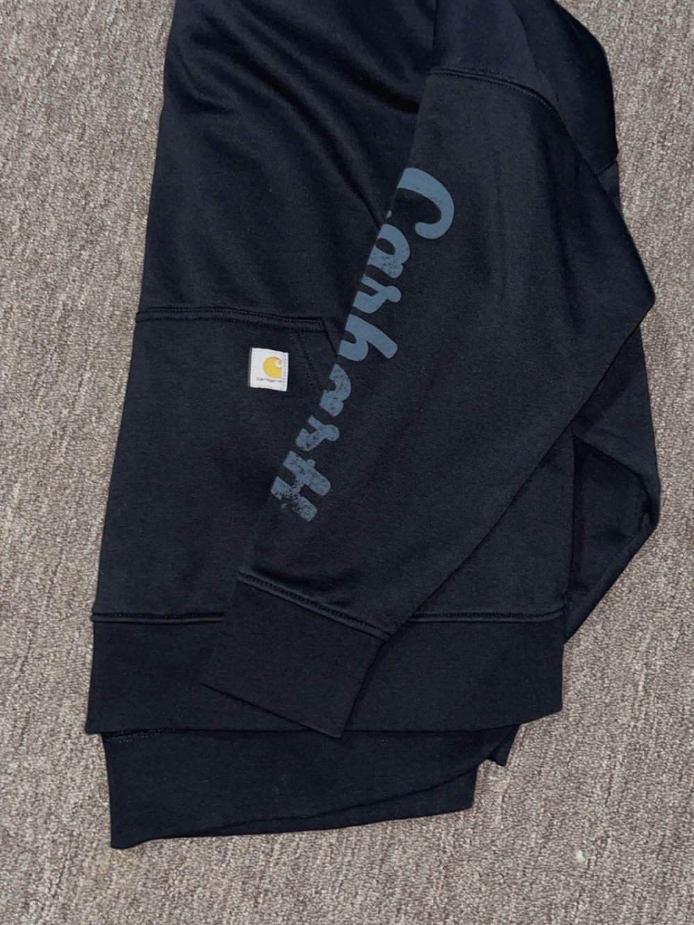 Carhartt Black hoodie with Sleeve Logo